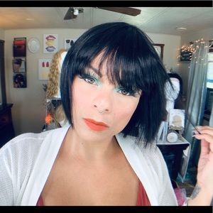 Black Banged Synthetic Wig - Full Cap - Cosplay